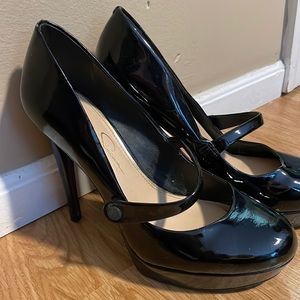 Jessica Simpson patent leather Mary Jane platforms
